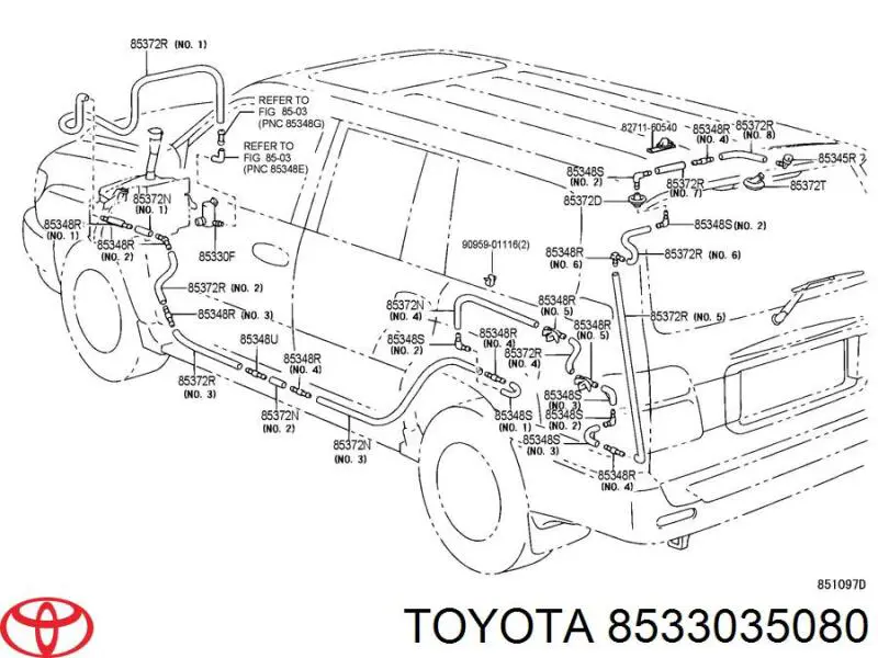 Насос-мотор омивача скла, заднього Toyota 8533035080 ціна, від 14.11 USD