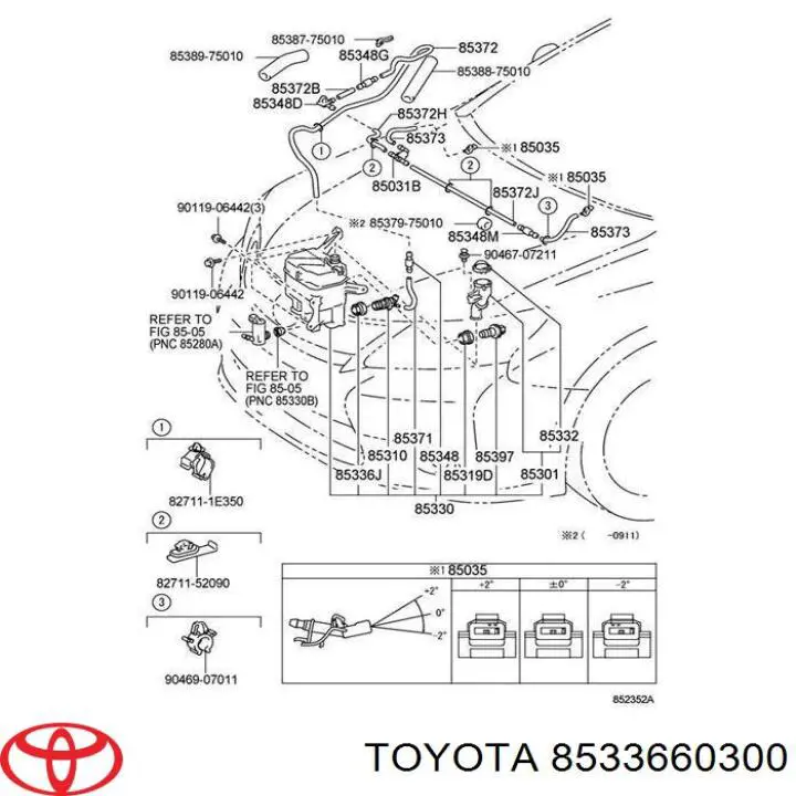 Ущільнююче кільце насоса омивача 8533660300 Toyota