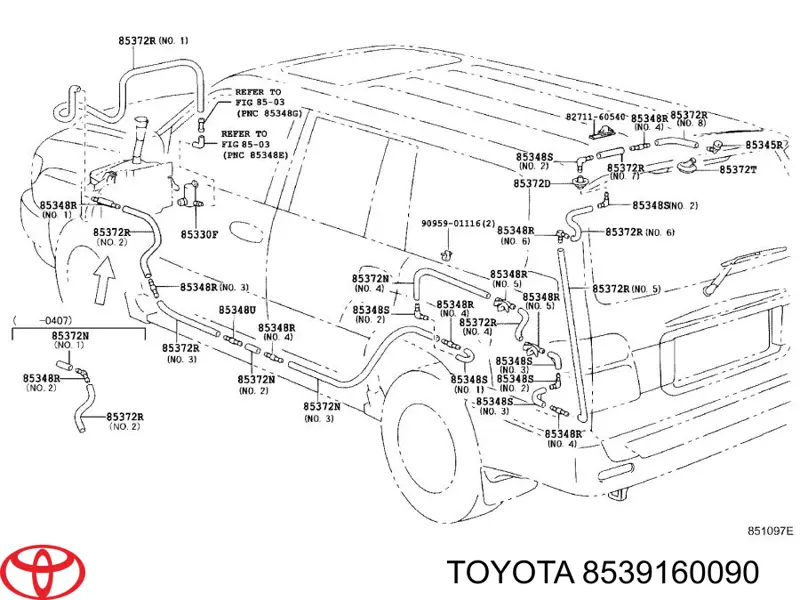  Форсунка омивача заднього скла Toyota Land Cruiser 