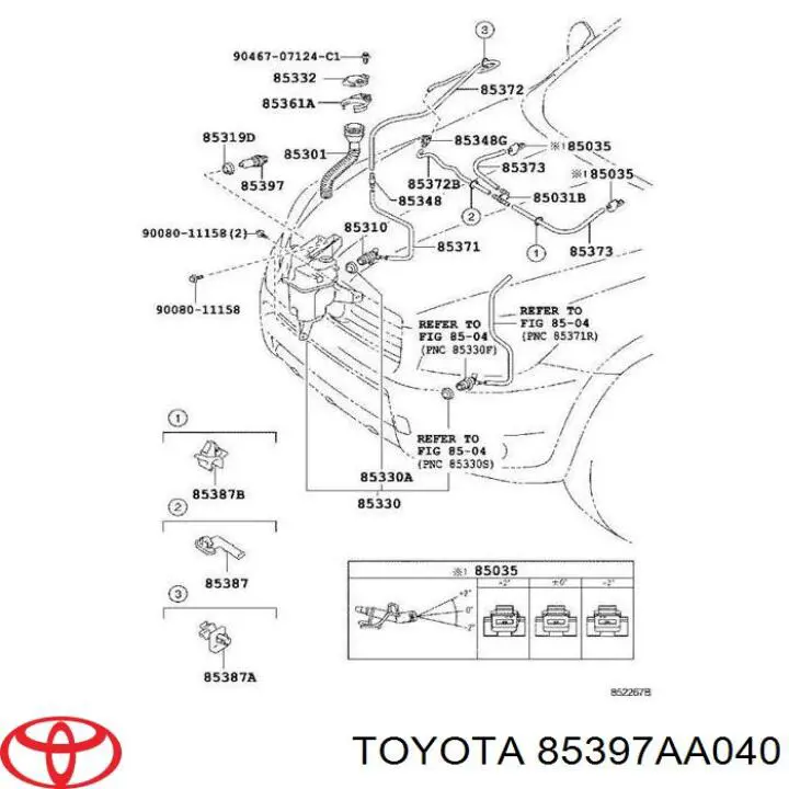 85397AA040 Toyota датчик рівня бачка склоомивача