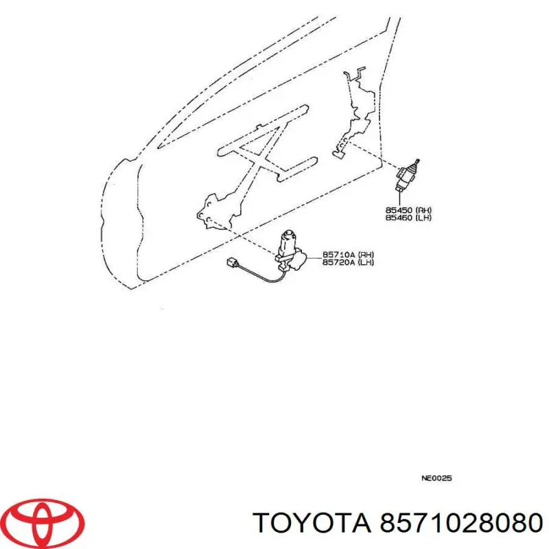 Двигун склопідіймача двері передньої, правої 8571028030 Toyota