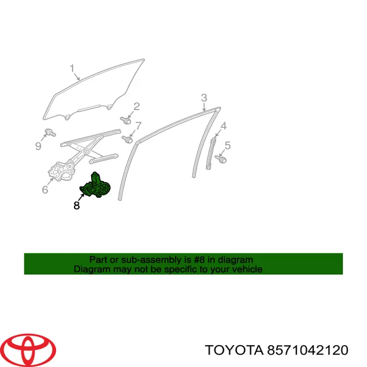 Двигун склопідіймача двері передньої, правої Toyota Camry (V50) (Тойота Камрі)