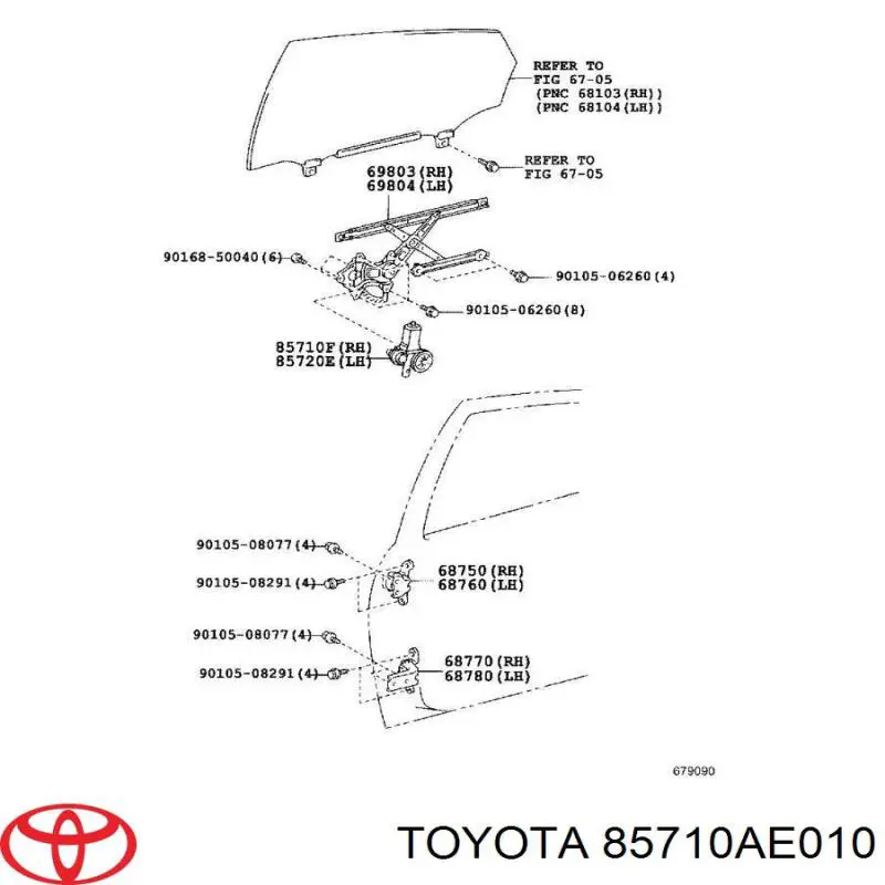 Купити 8571006090 Toyota Двигун стеклопод'емника двері задньої, лівої