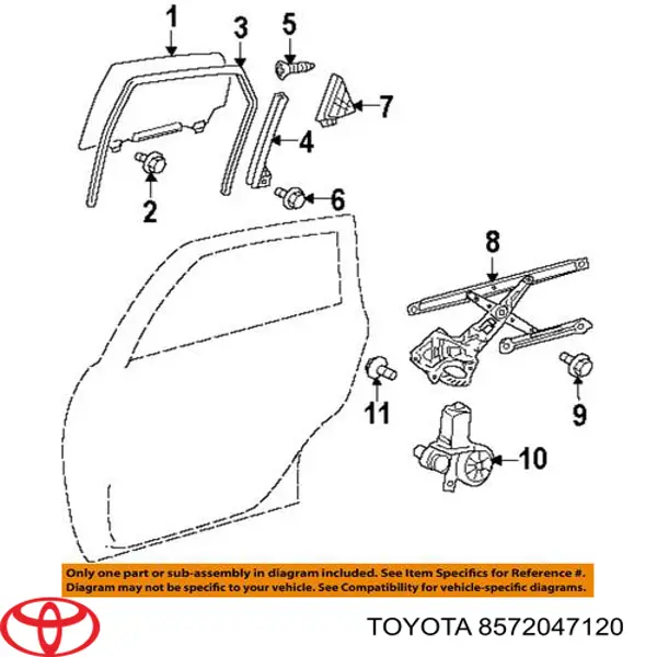Мотор склопідйомника дверей передніх, лівих Toyota 8572047120 ціна, від 24.07 USD