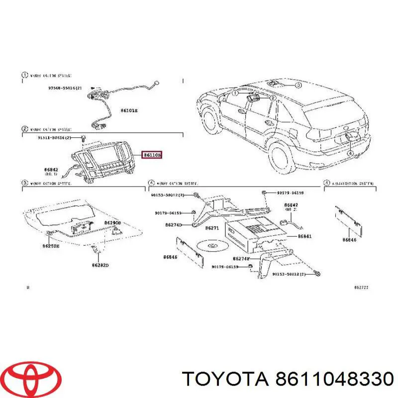 Дисплей бортового комп'ютера Toyota 8611048330 ціна, від  USD