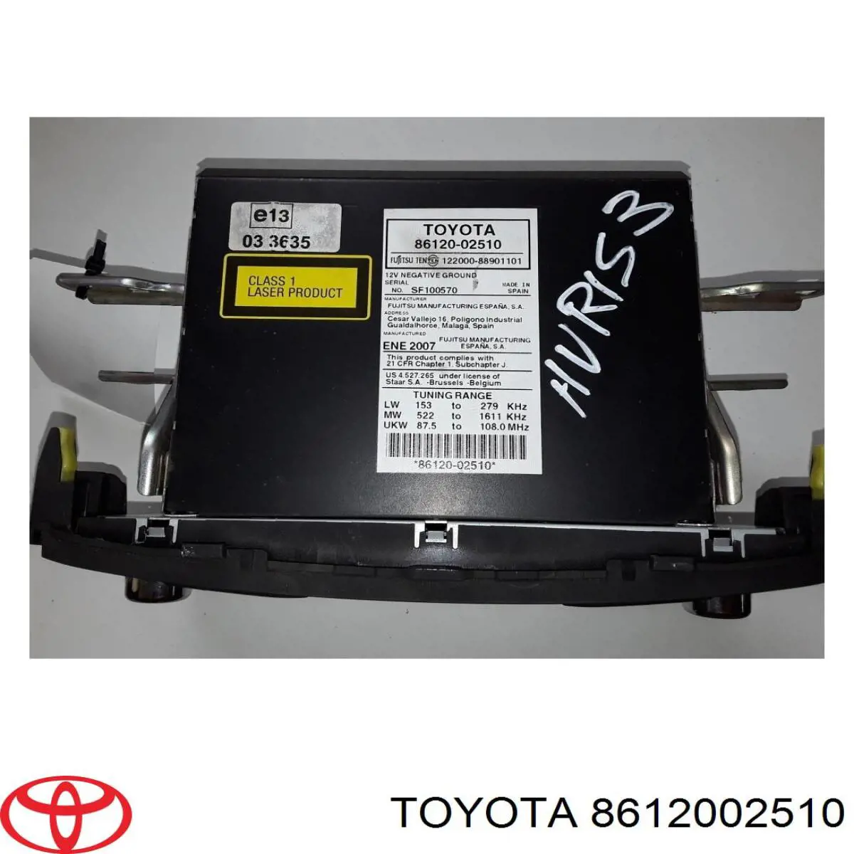 8612002510 Toyota Магнітола (радіо AM/FM)