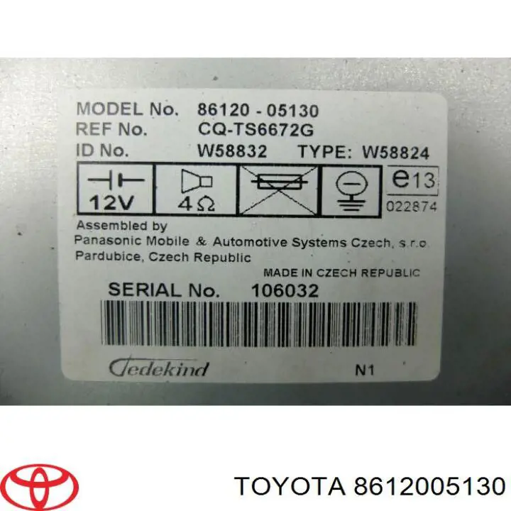 Магнітола (радіо AM/FM) Toyota 8612005130 ціна, від  USD