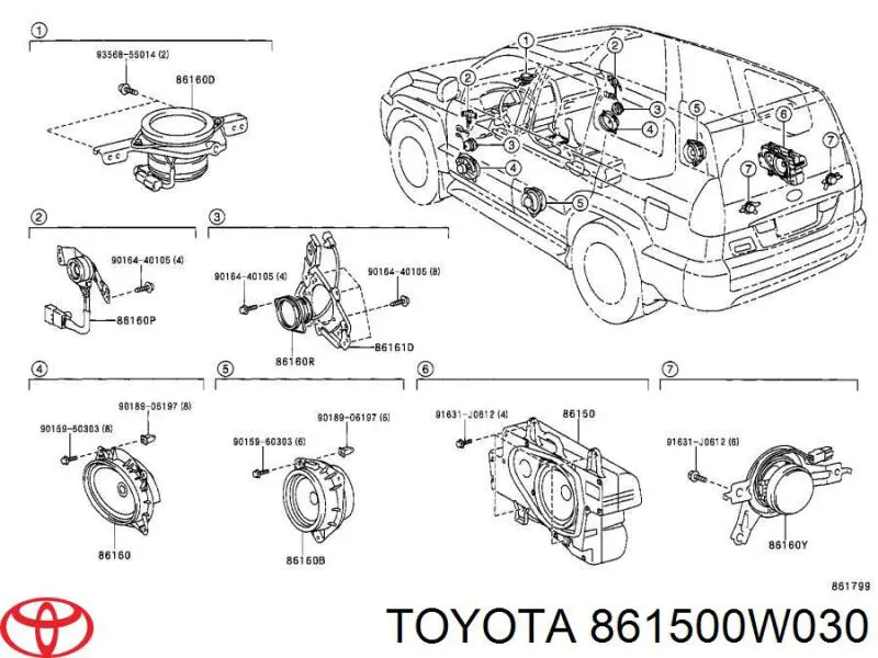 Динамік передньої двері 861500W030 Toyota