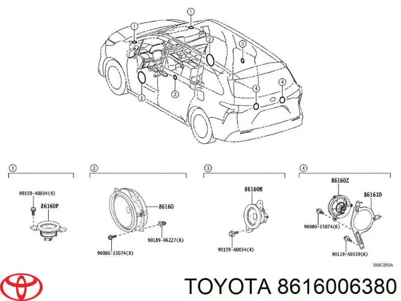 8616006380 Toyota Динамік "торпедо"