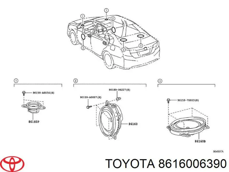 8616006390 Toyota Динамік передній