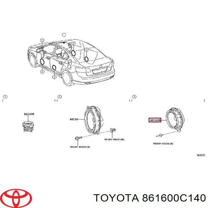 Купити 861600C140 Toyota Динамік задньої двері