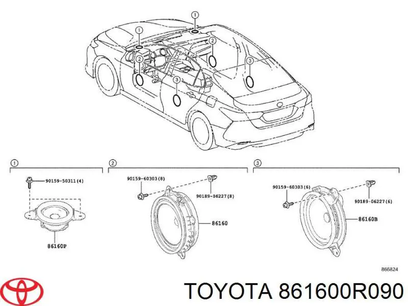 Динамік передньої двері Toyota 861600R090 ціна, від 10.13 USD