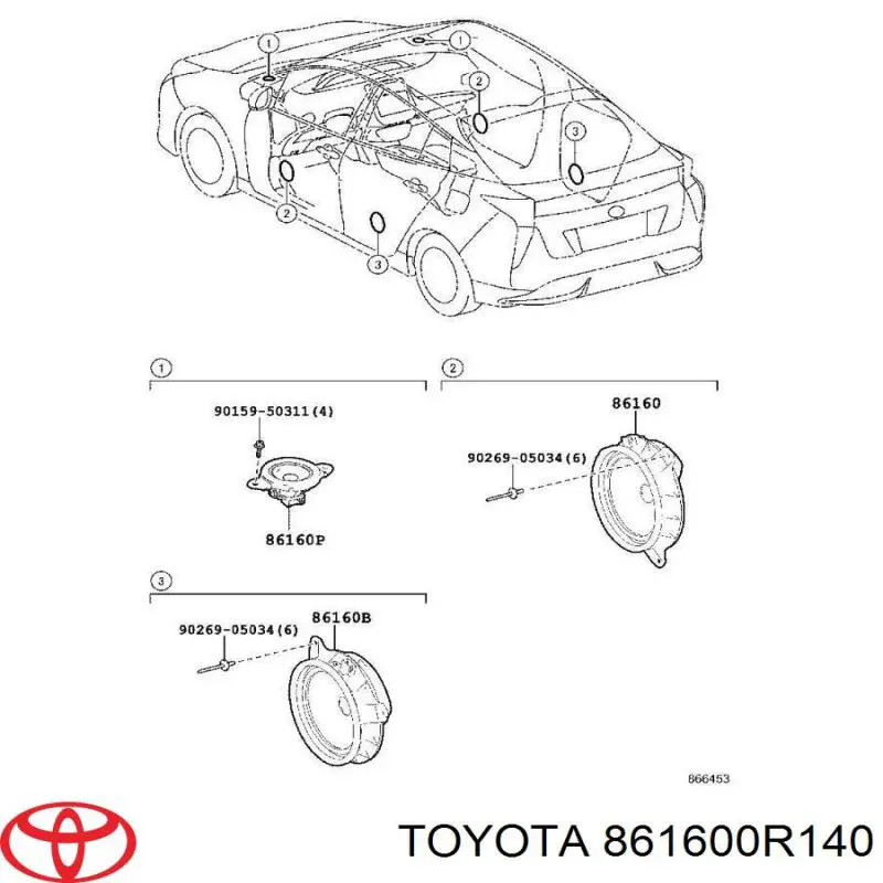 Динамік задньої двері Toyota 861600R140 ціна, від  USD