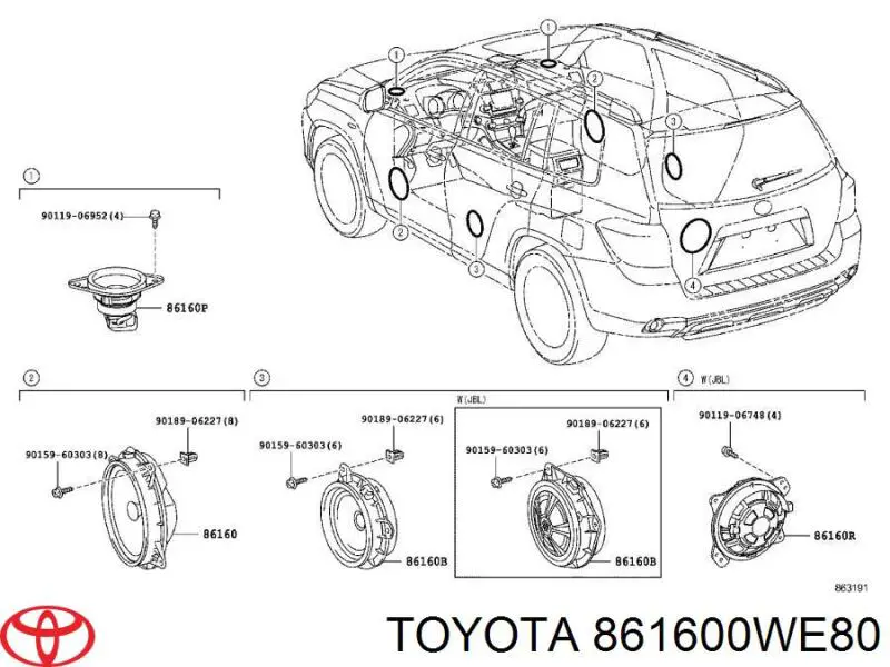 861600WE80 Toyota Динамік "торпедо"