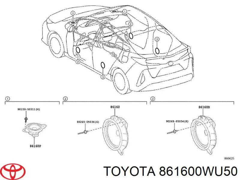 Динамік "торпедо" Toyota 861600WU50 ціна, від 35.27 USD