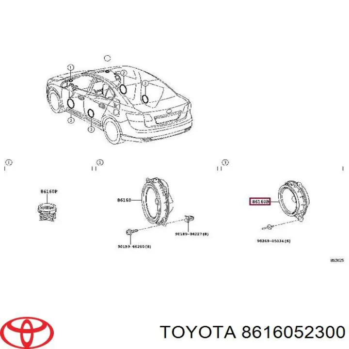 Динамік передньої двері Toyota 8616052300 ціна, від 25.34 USD