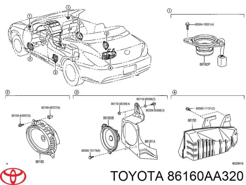 86160AA320 Toyota Динамік передній