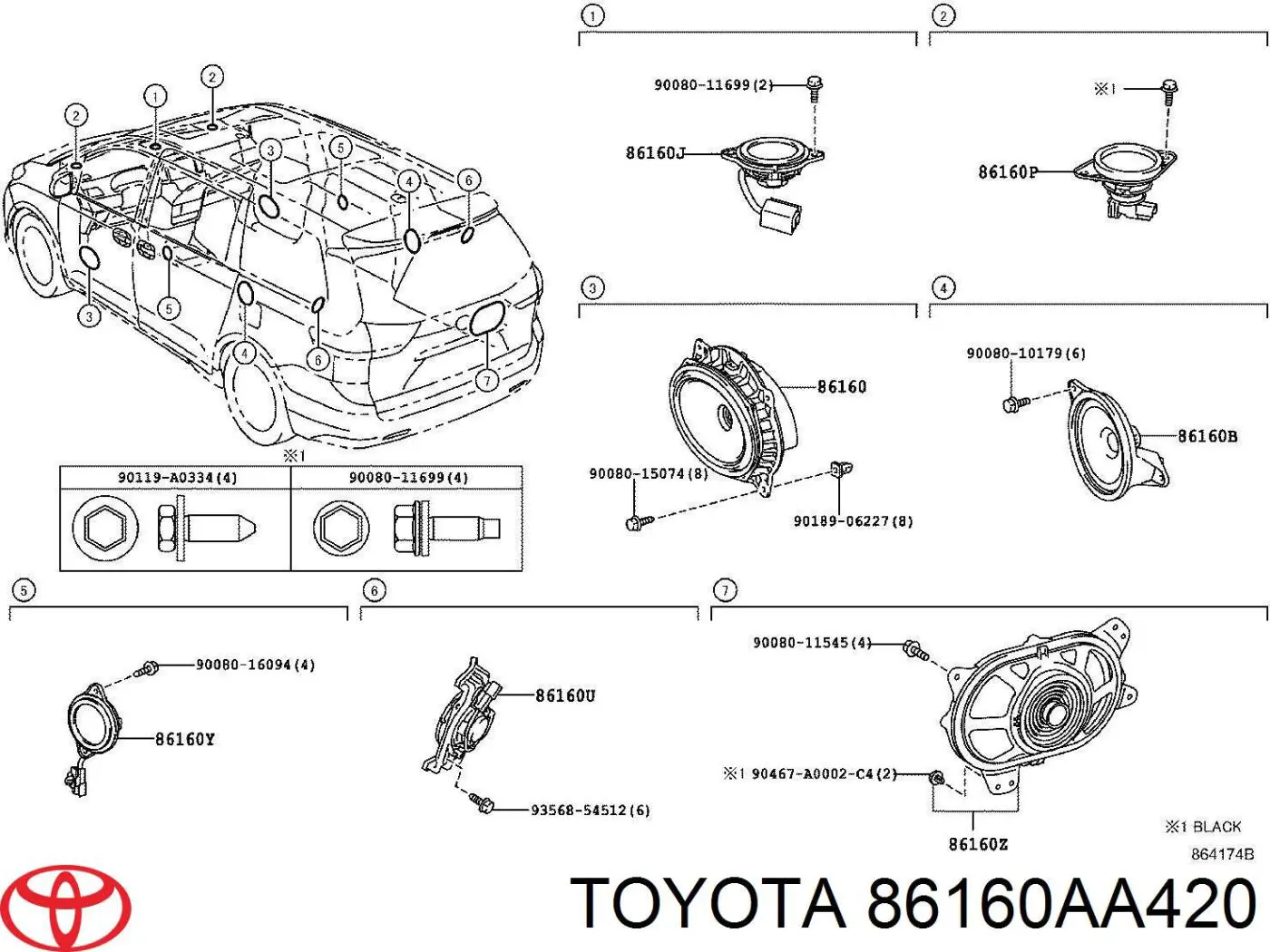 86160AA420 Toyota Динамік передній