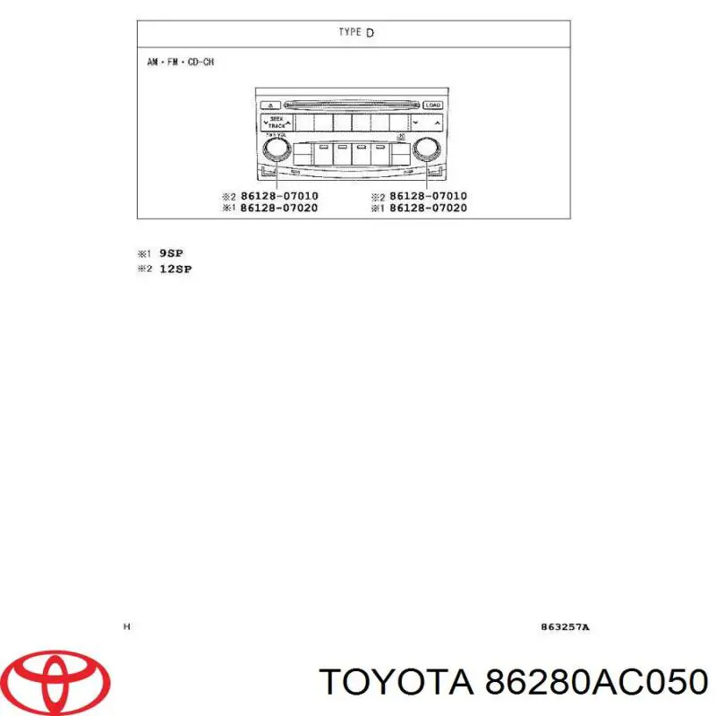 86280AC050 Toyota 