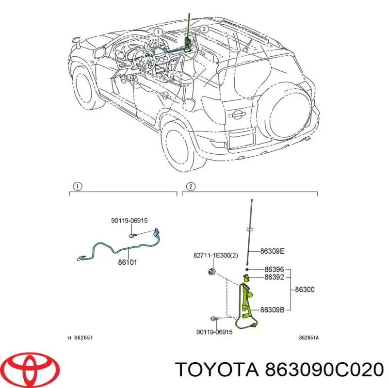 Шток антени Toyota Fj Cruiser (Тойота Fj Cruiser)