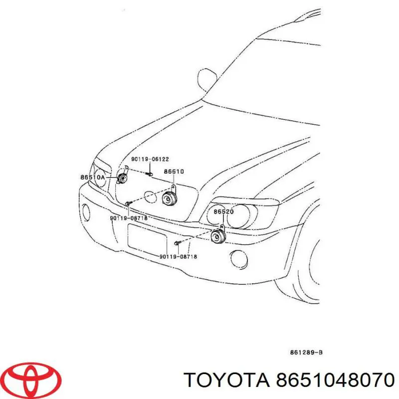 Сигнал високої тональності Toyota 8651048070 ціна, від 7.62 USD