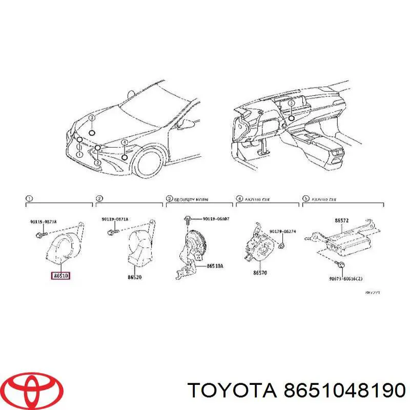 Сигнали звукові Toyota 8651048190 ціна, від 27.87 USD