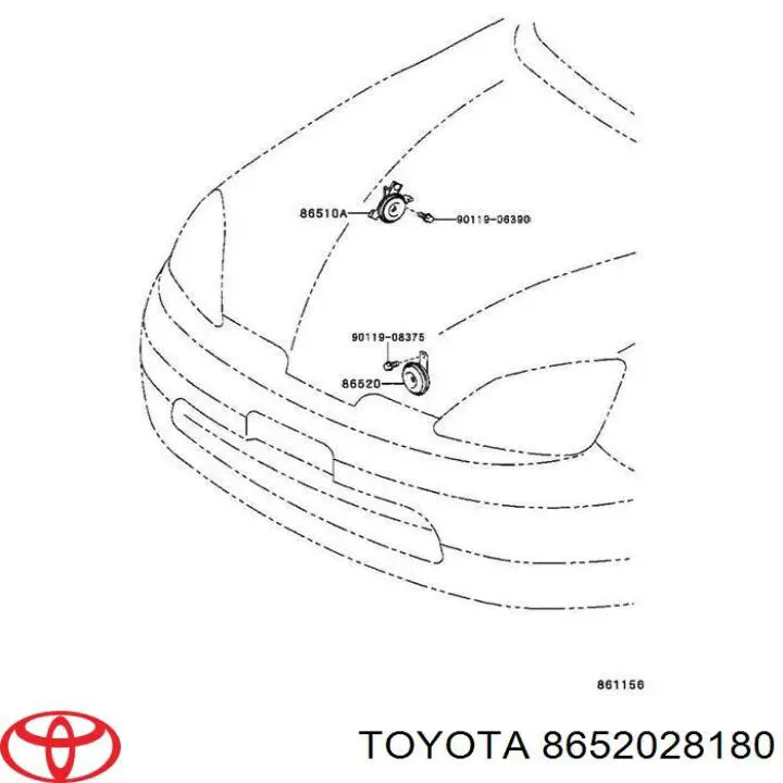 Купити 8652028180 Toyota Сигнал звукової, клаксон