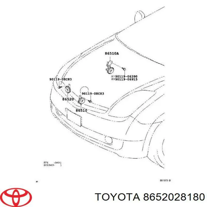 Сигнал звукової Toyota Corolla (E15) (Тойота Королла)