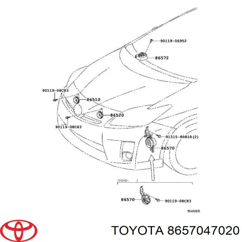  Toyota 8657047020 ціна, від 38.01 USD