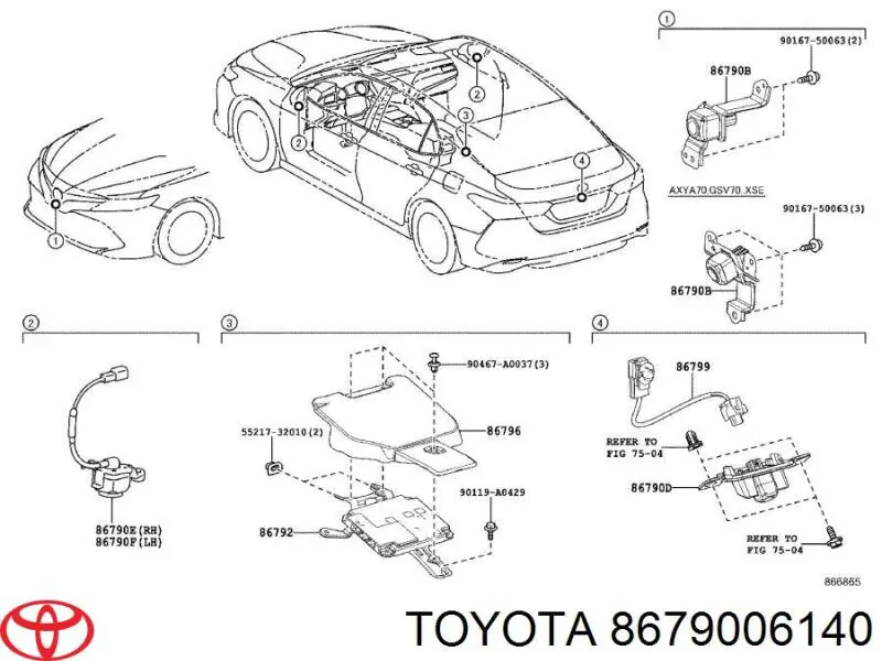 8679006140 Toyota Камера заднього виду