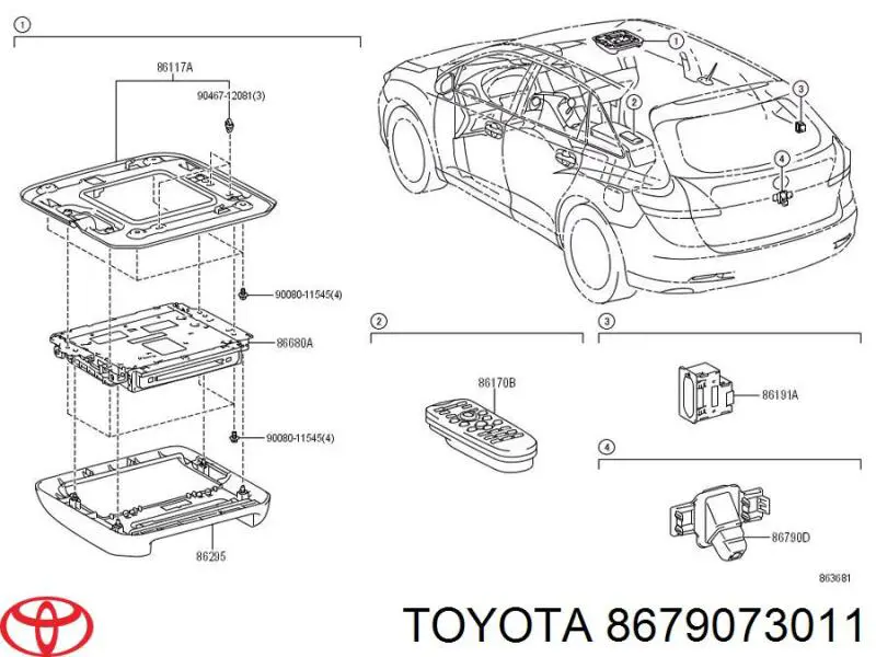 8679073011 Toyota Камера заднього виду