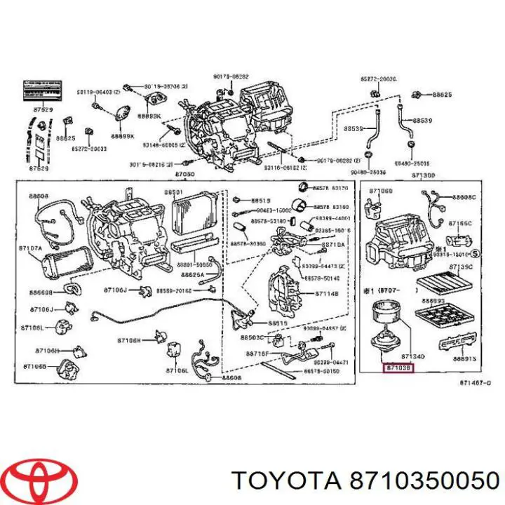 Купити 8710360250 Toyota Електродвигуни (електродвигун обігрівача) або розетка причепа штепсельная