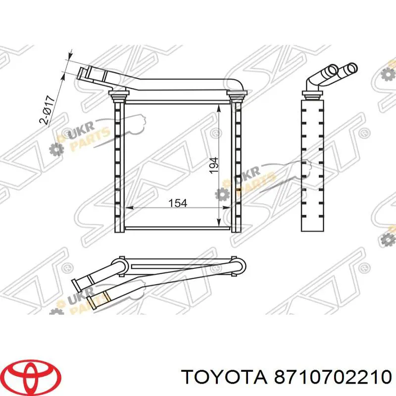 Радіатор пічки 8710702210 Toyota