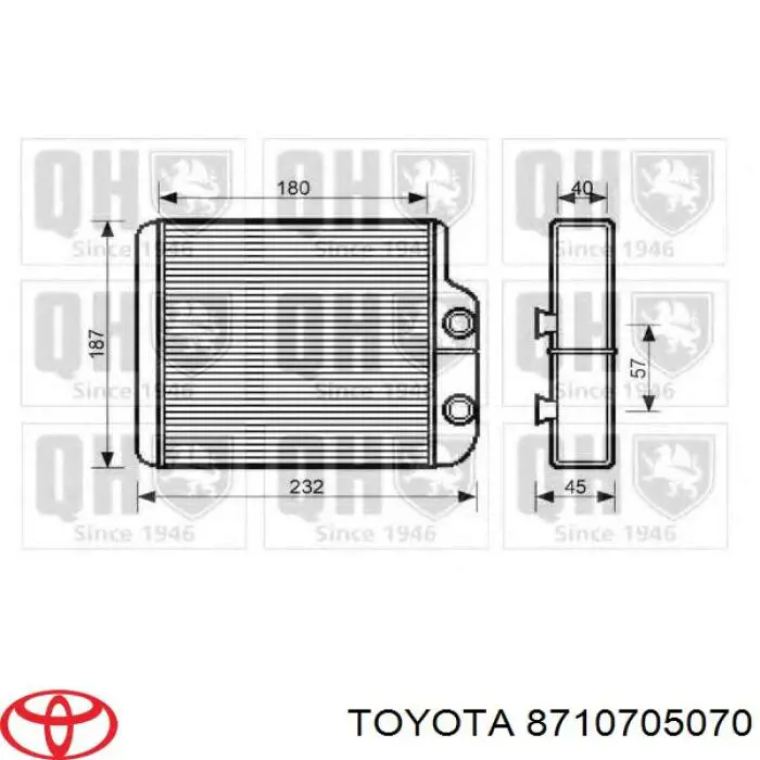 8710705070 Toyota Радіатор опалювача салону