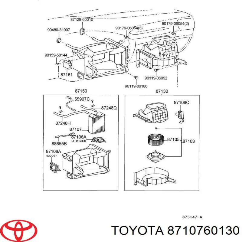 8710760130 Toyota Радіатор опалювача салону