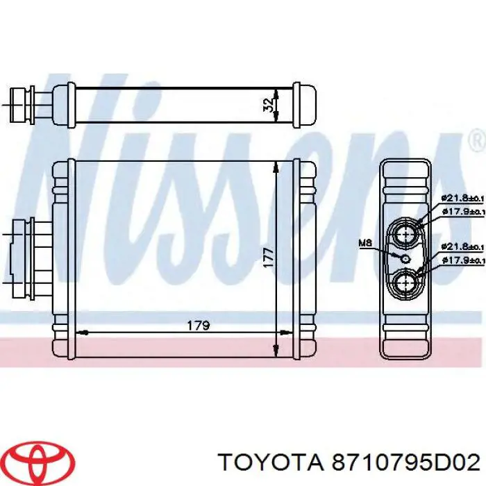 8710795D02 Toyota Радіатор пічки (обігрівача)