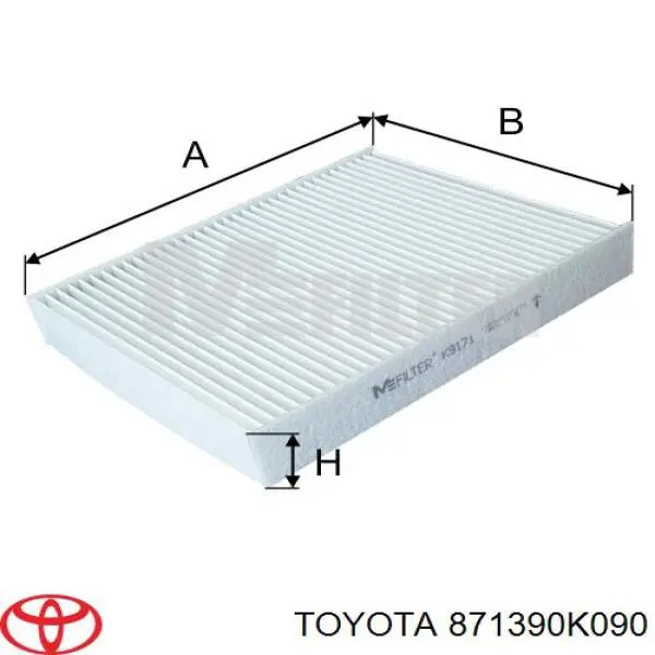 Фільтр повітряний обігрівача Toyota 871390K090 ціна, від 9.93 USD