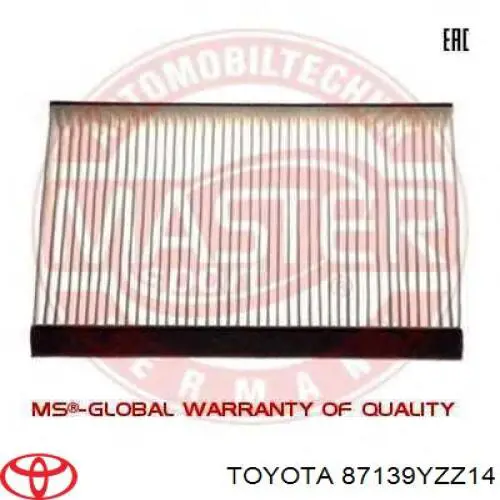 Купити 87139YZZ14 Toyota Фільтр салону вугільний