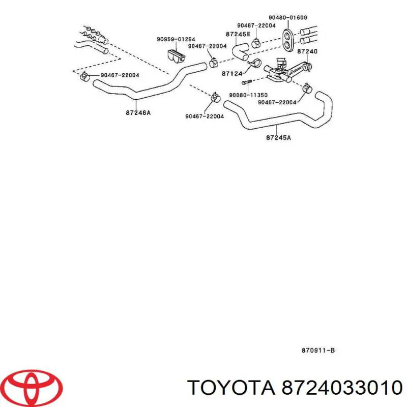 8724033010 Toyota Кран пічки (обігрівача)