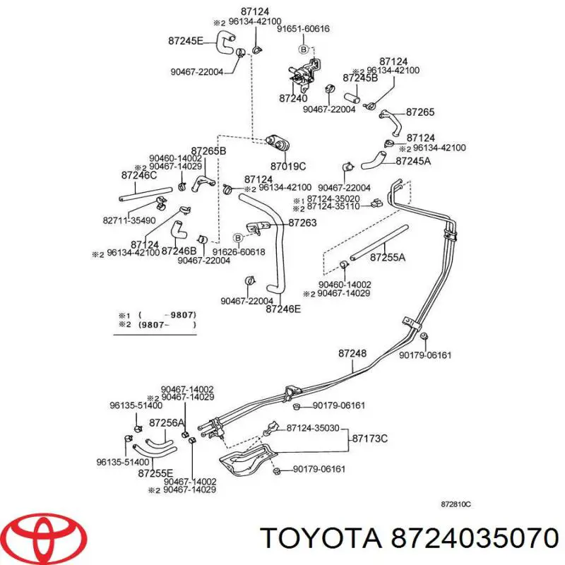 Кран системи опалення Toyota 8724035070 ціна, від 60.22 USD