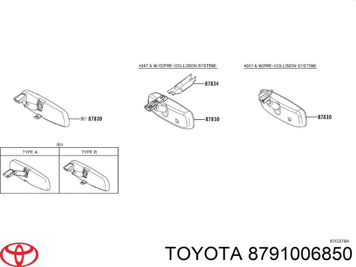 8791006850 Toyota Праве дзеркало заднього виду