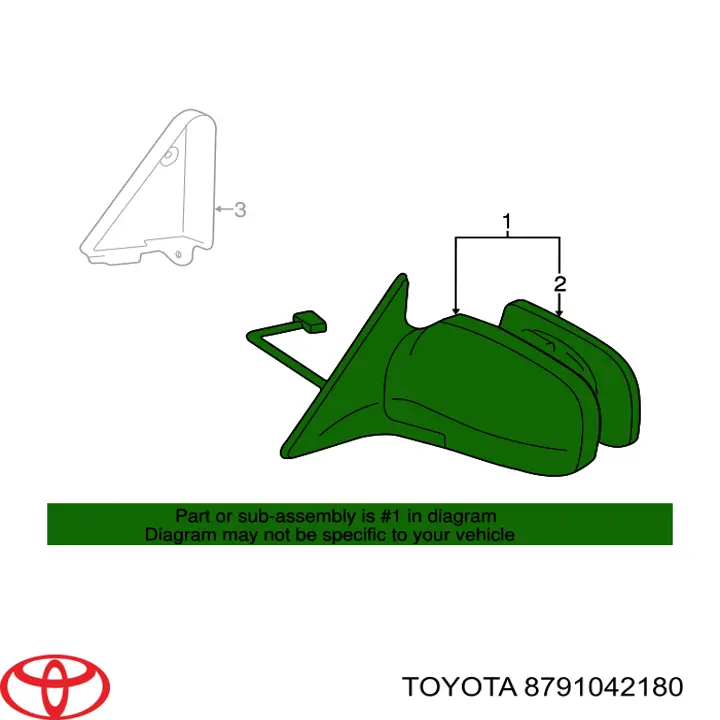 Праве бічне дзеркало Toyota RAV4 I позашляховик (XA) (1994 - 2000) ціна, від 30.92 USD