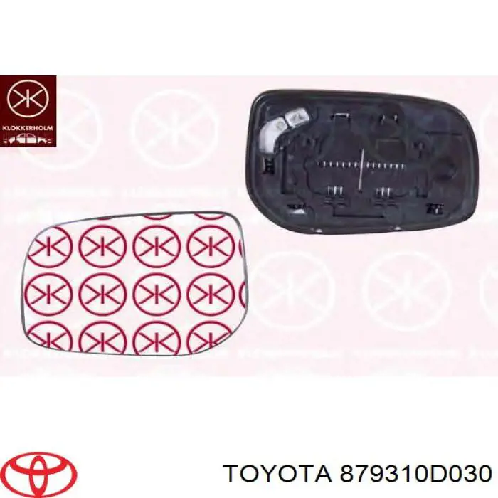 Дзеркальний елемент правого дзеркала заднього виду Toyota 879310D030 ціна, від 14.01 USD