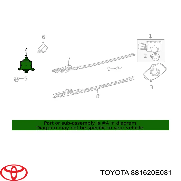 Датчик контролю мертвої зони, задній Toyota 881620E081 ціна, від 82.87 USD