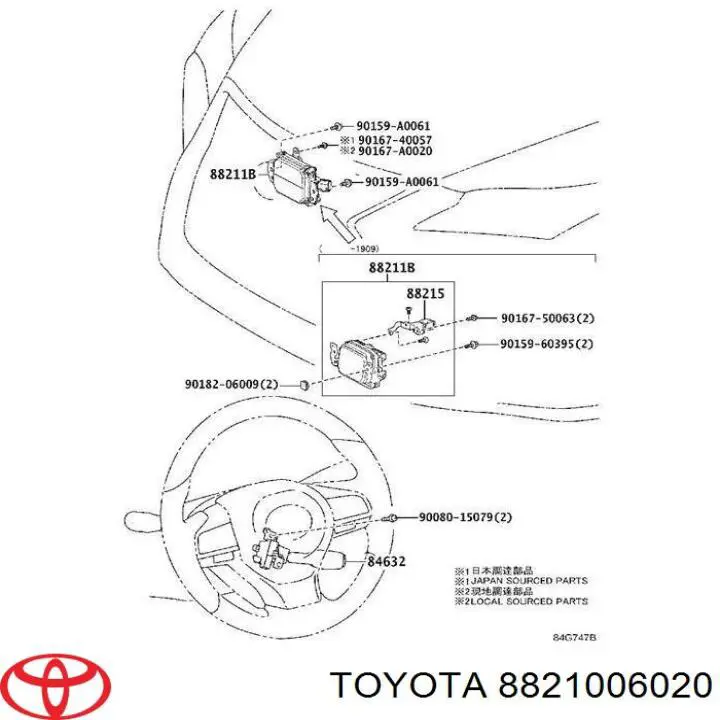 Радарний датчик дистанції Toyota 8821006020 ціна, від 272.15 USD
