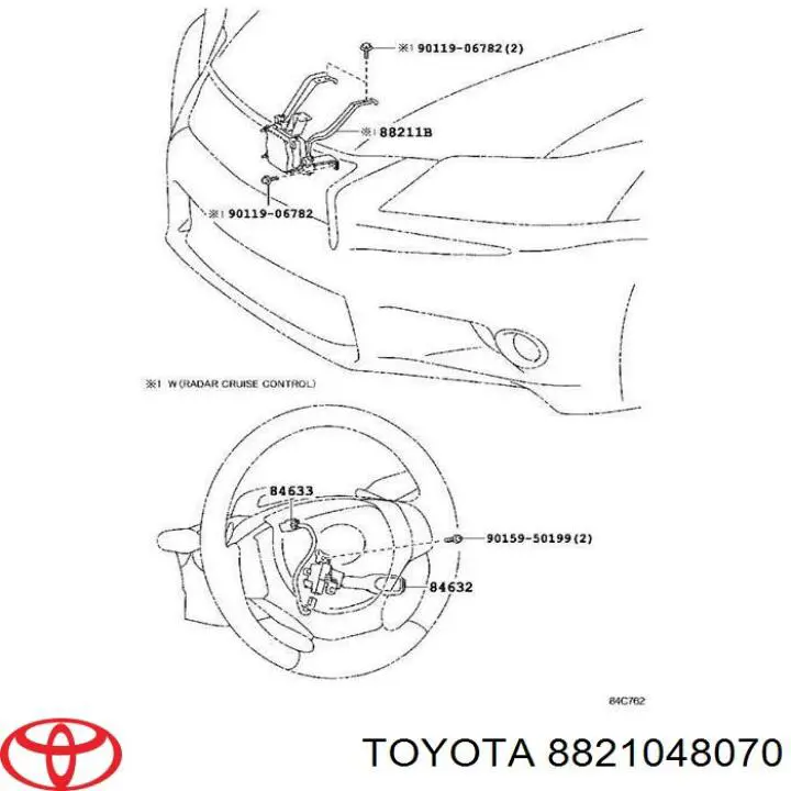 Радарний датчик дистанції Toyota Prius (Тойота Пріус)