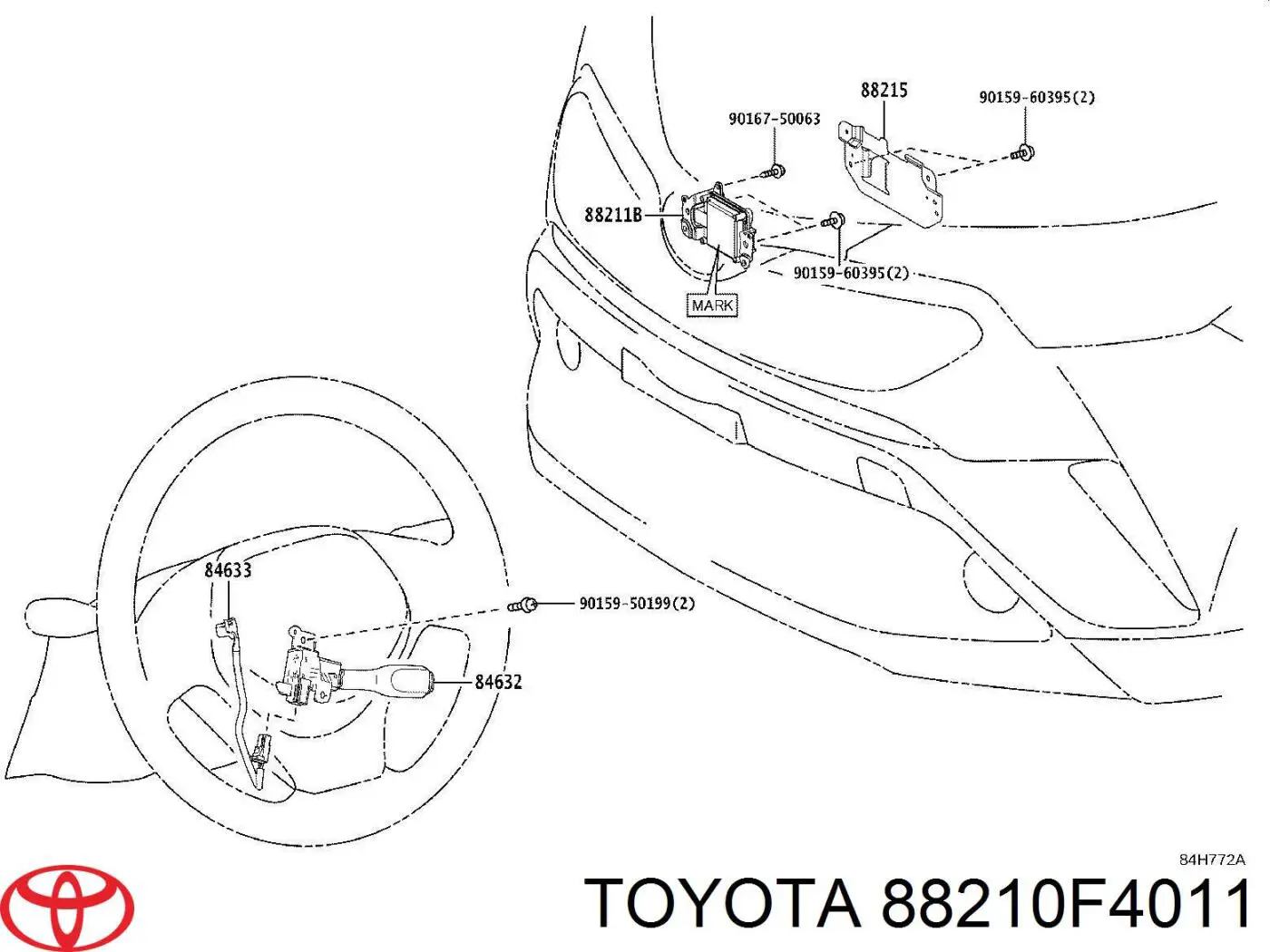 88210F4011 Toyota Радарний датчик дистанції