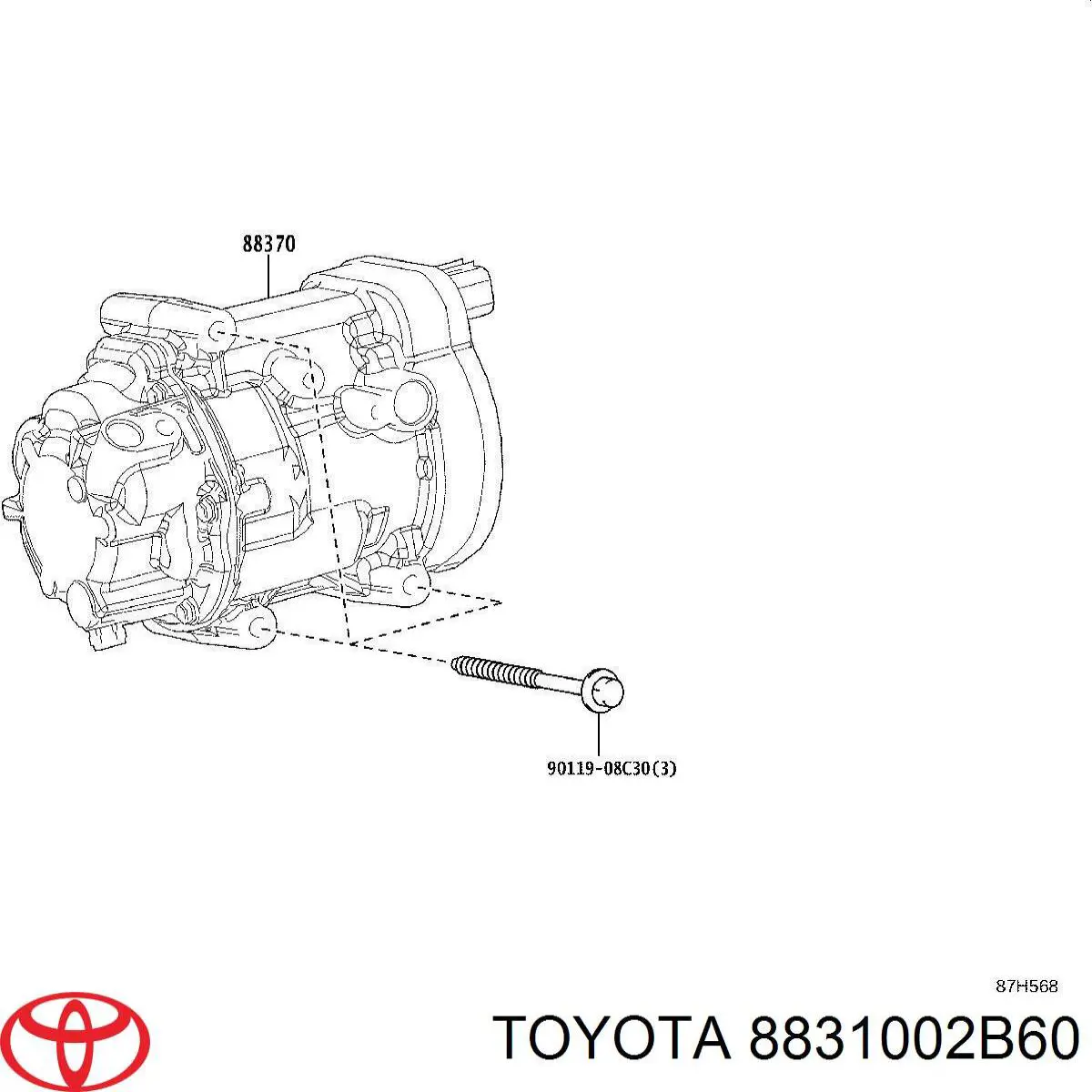 8831002B60 Toyota Компресор холодоагенту