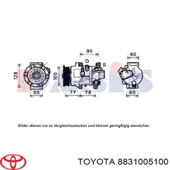 Купити 8831005100 Toyota Компресор кліматичної установки