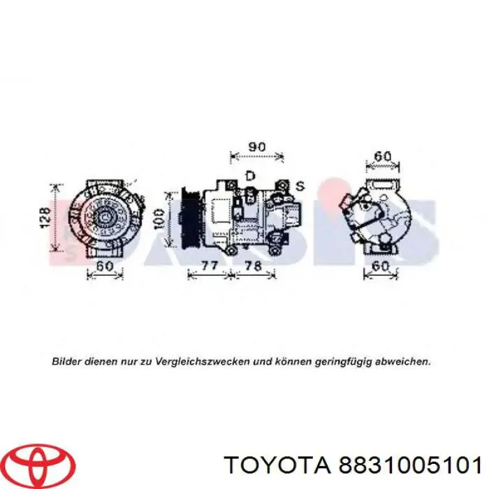 Компресор кондиціонера 8831005101 Toyota